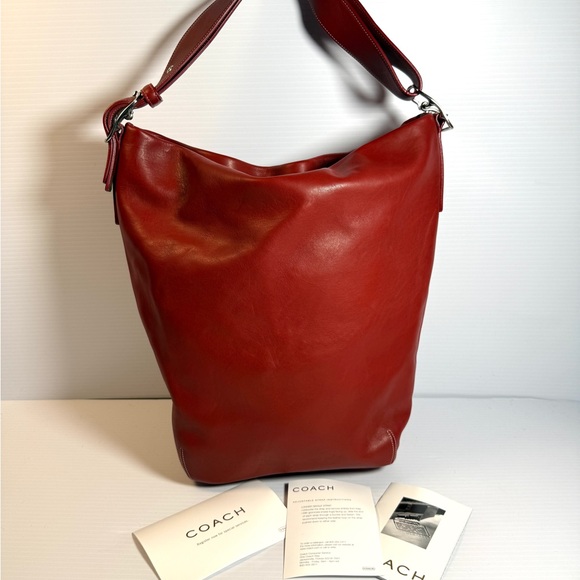 Coach Cherry Red Leather Hobo Bag - Picture 1 of 14